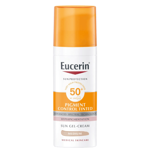 Eucerin Sun Emulzia na opaľovanie na tvár s depigmentačným účinkom PIGMENT CONTROL (stredne tmavá) SPF 50+ 50 ml
