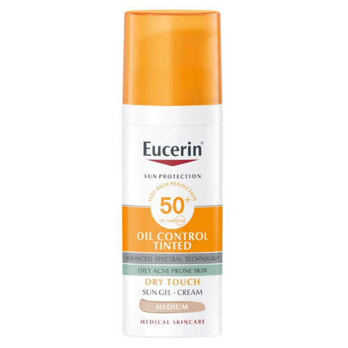 Eucerin Sun Ochranný krémový gél na opaľovanie na tvár Dry Touch OIL CONTROL (stredne tmavý) SPF 50+ 50 ml