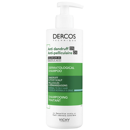 Vichy DERCOS Šampón proti lupinám na normálne až mastné vlasy 390 ml