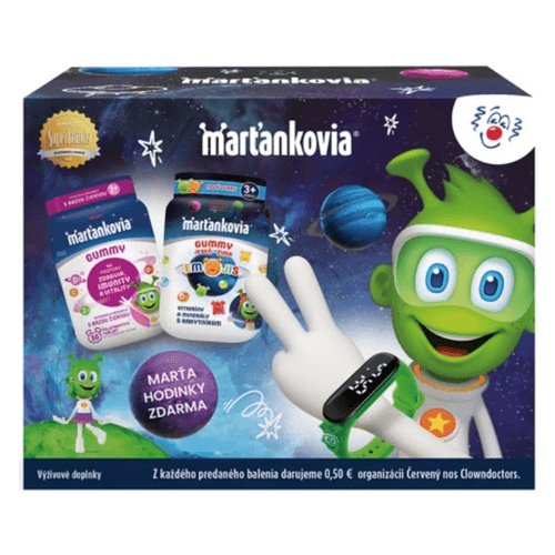 Walmark Marťankovia gummy s bazou čiernou + emojis + marťahodinky set